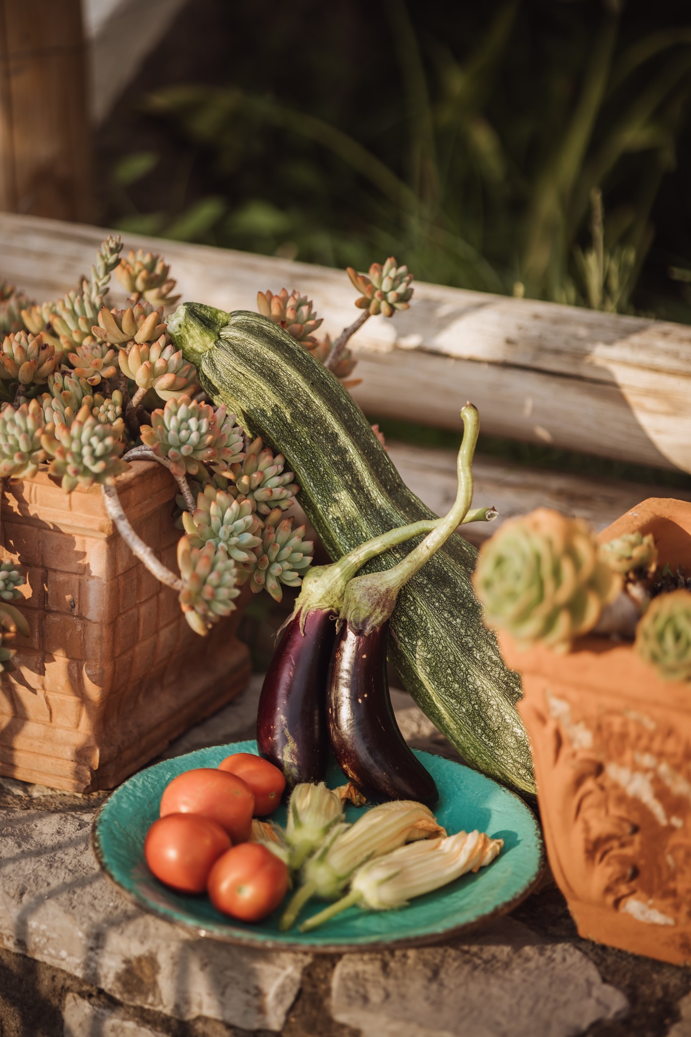 Fresh Mediterranean vegetables used at the Praiano home restaurant